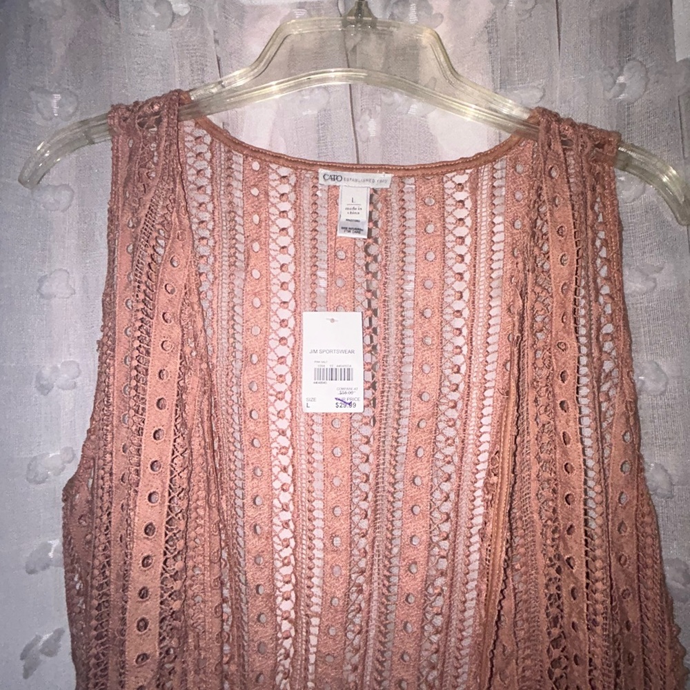 Cato lace vest~mauve